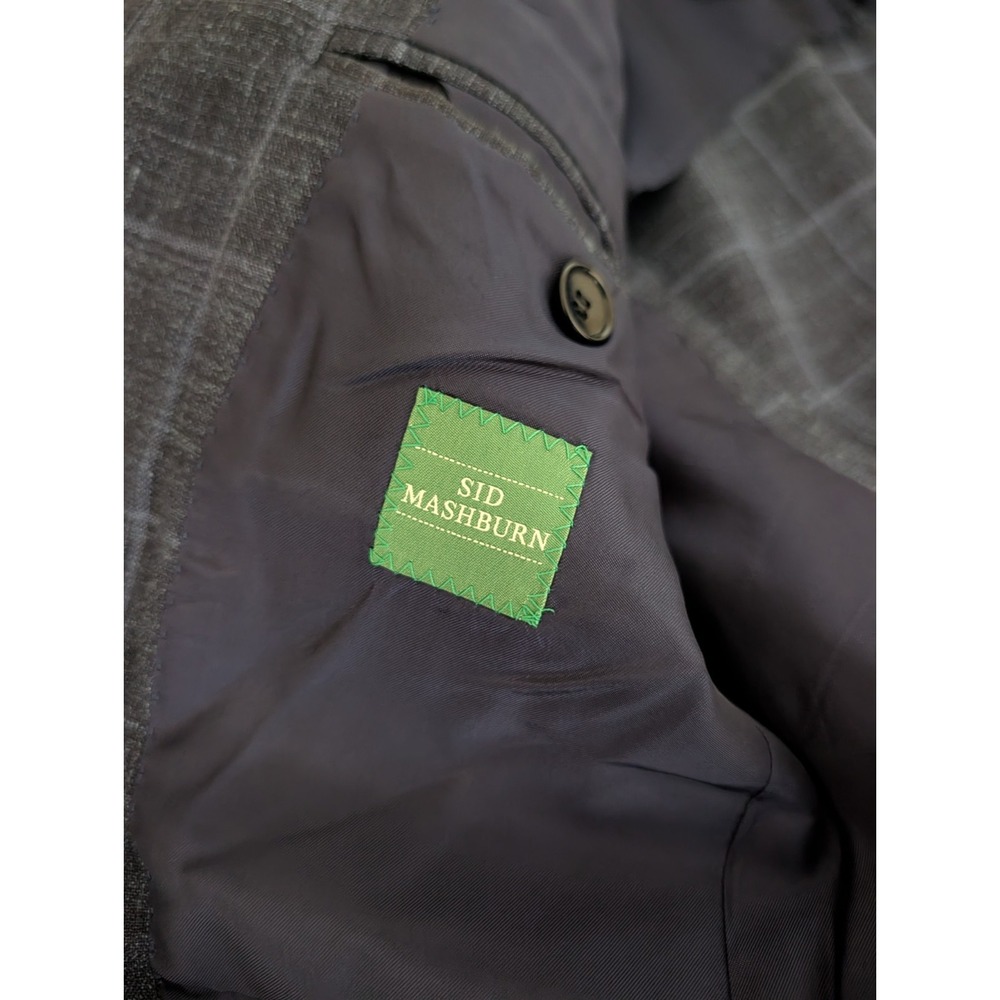 Sid Mashburn Blazer Men's 36S Navy Check Wool Silk Linen Suit Jacket Half Lined - Picture 14 of 16